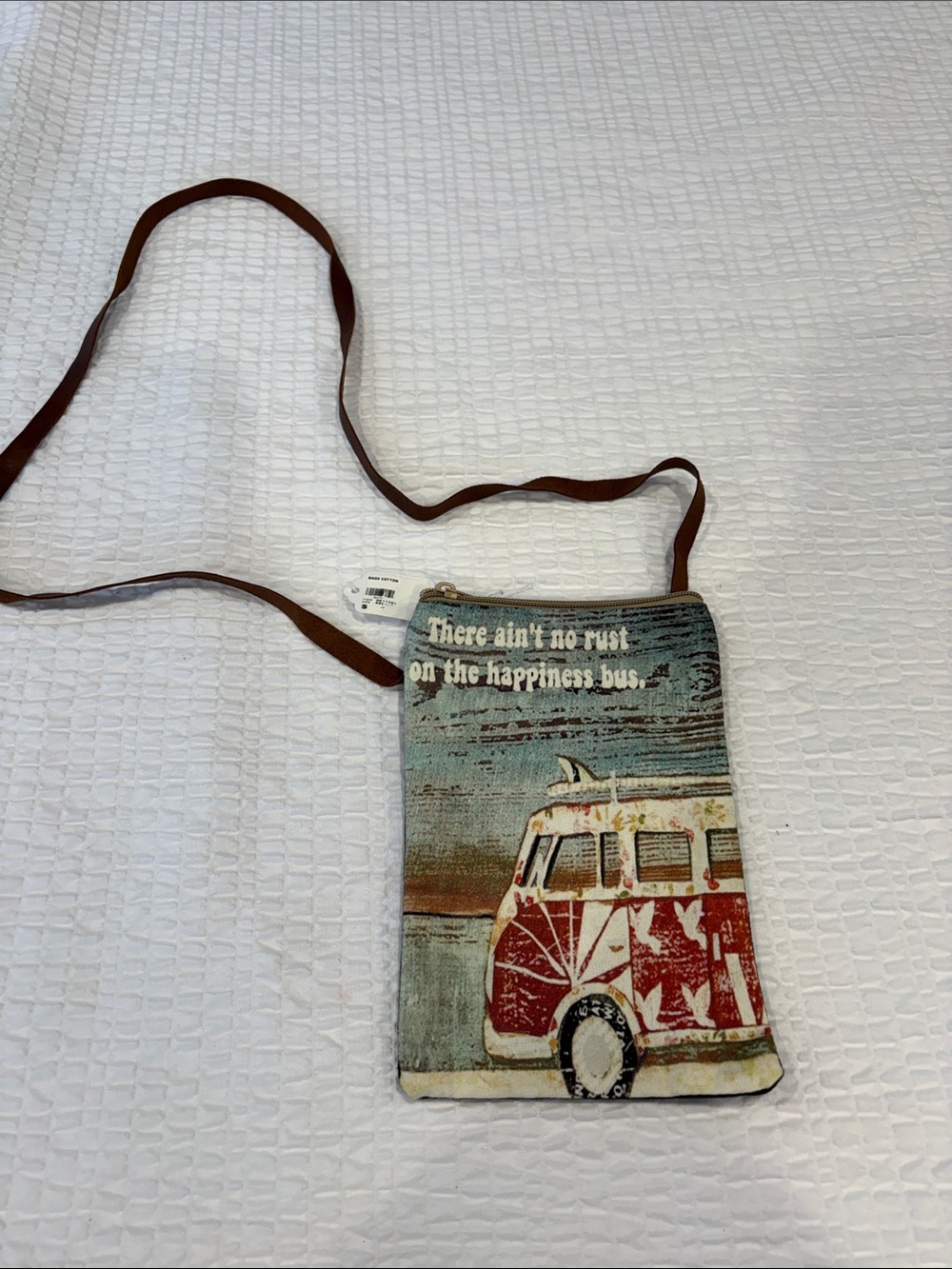 Retro 'Happiness Bus' Crossbody Bag in Teal & Red